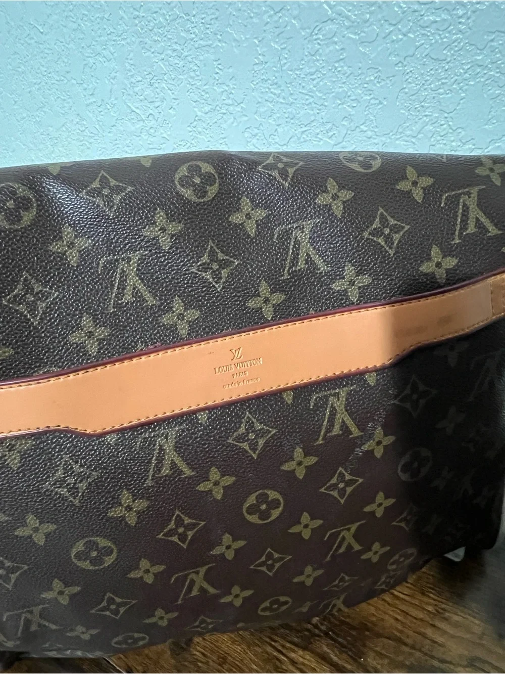 Designer Monogram Flap Messenger Bag in Brown